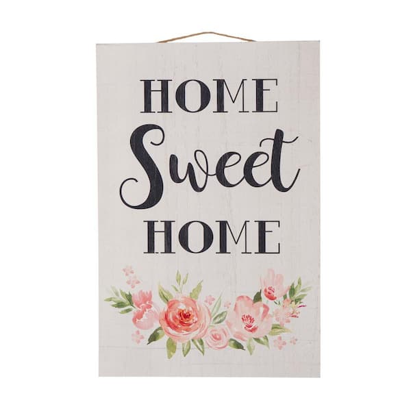 Glitzhome 17 72 In Hl Wooden Home Sweet Word Sign Wall Decor 1413203501 The Depot - Sweet Home Wall Decor