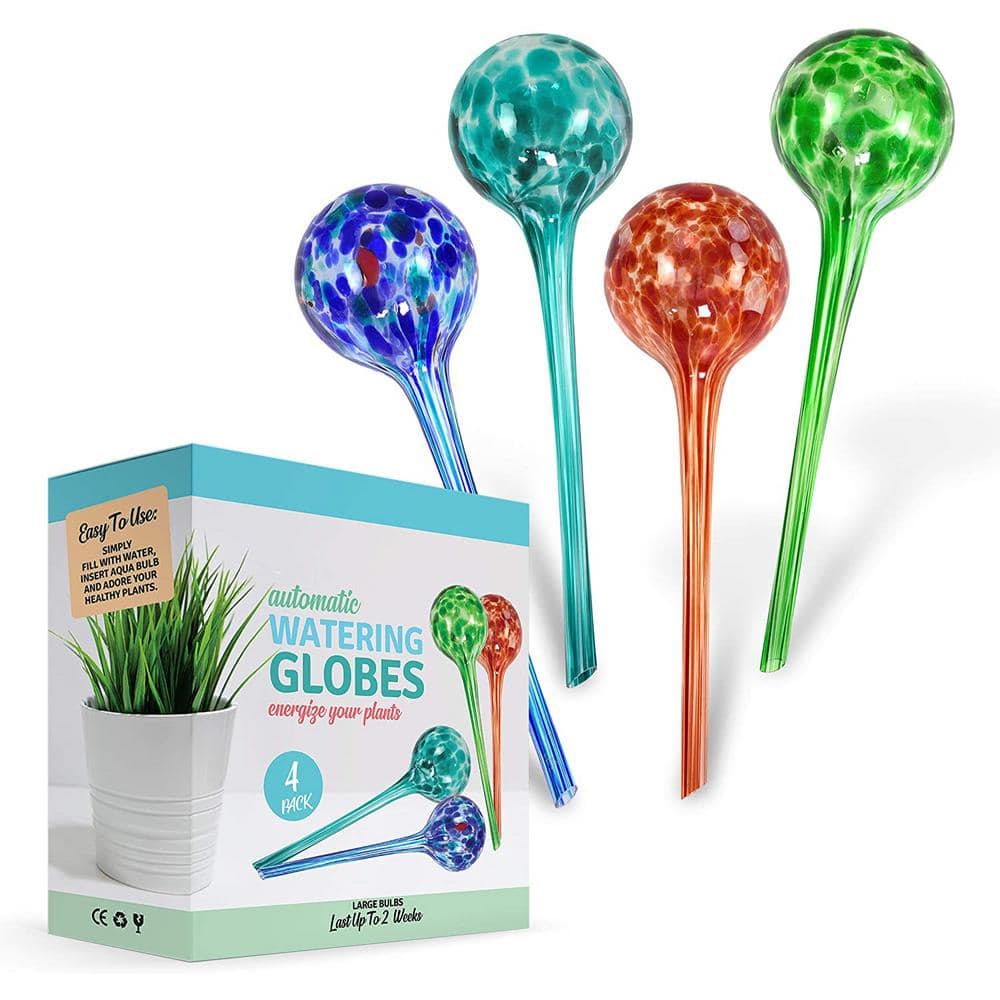 Large Hand-Blown Glass Plant Watering Globes Set