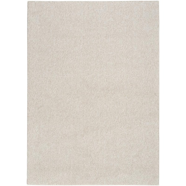Nourison Textured Home Ivory Beige 8 ft. x 10 ft. Solid Geometric ...