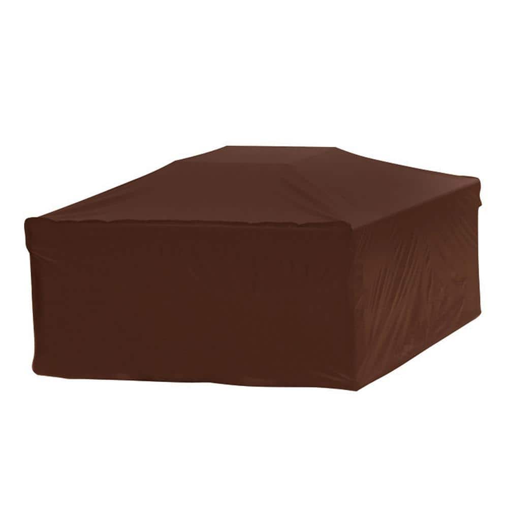 Backyard Basics Universal Fit 38 in. Square Fire Pit Cover, Brown
