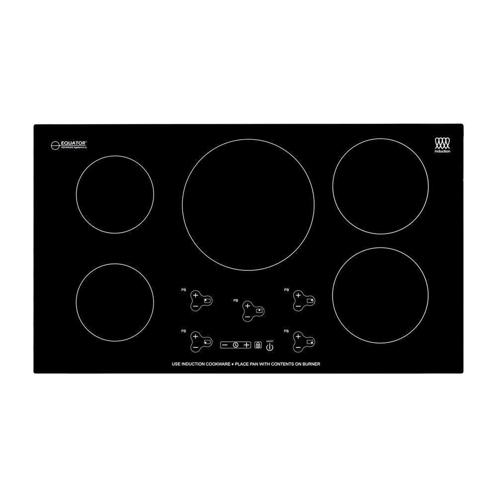 Buy 36 in. Smooth Ceramic Electric Induction Cooktop in Black with 5