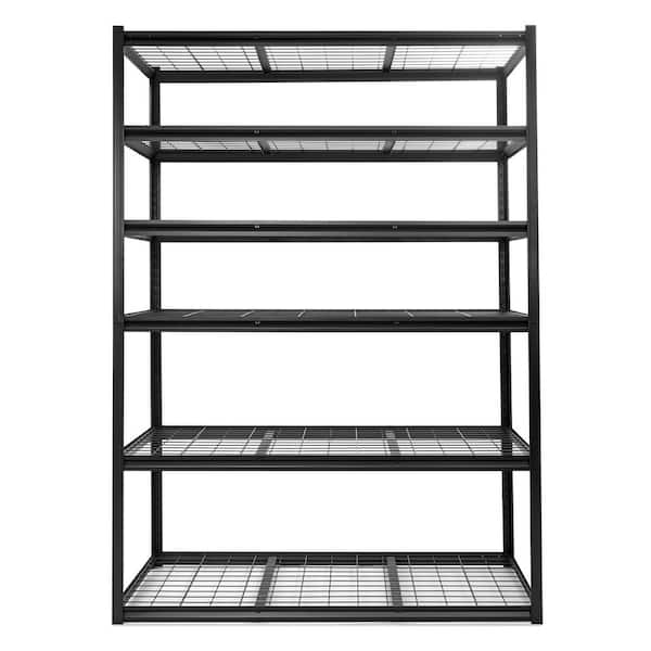 6-Tiers Heavy Duty Metal Adjustable Garage Storage Shelving Unit in Black (60 in. W x 83.8 in. H x 23.6 in. D)