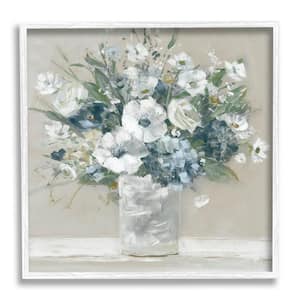 Anemone Flower Arrangement Design by Sally Swatland Framed Nature Art Print 17 in. x 17 in.