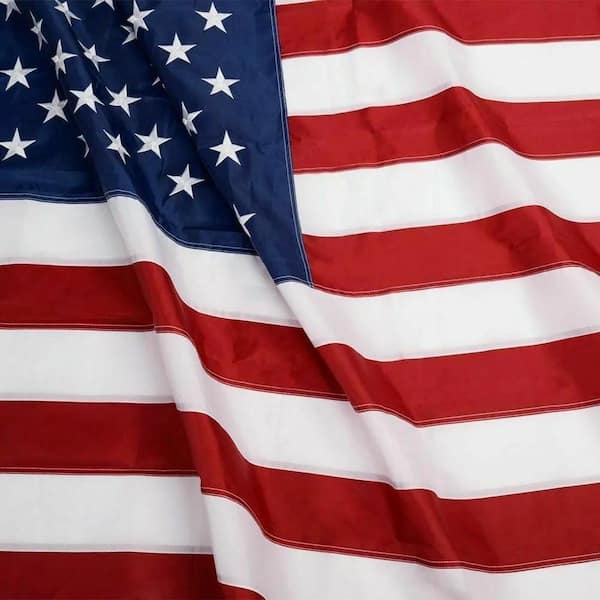 Afoxsos 10 ft. x 15 ft. American Flag Outdoor Heavy-Duty Embroidered Stars USA Flag Sewn Stripes Fade Resistance Brass Grommets