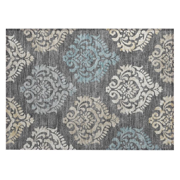 Chantille Machine Washable Indoor/Outdoor Abstract ACN3148 Gray 3 ft. x 4 ft. Area Rug