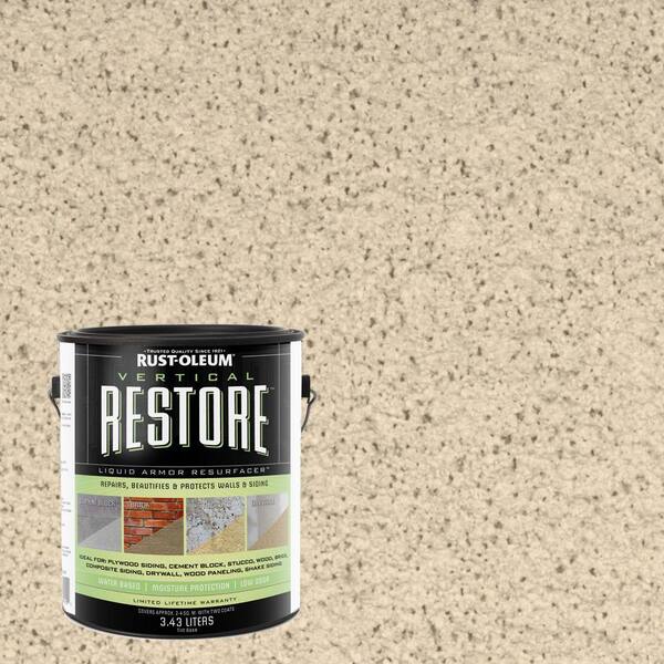 Rust-Oleum Restore 1-gal. Parchment Vertical Liquid Armor Resurfacer for Walls and Siding