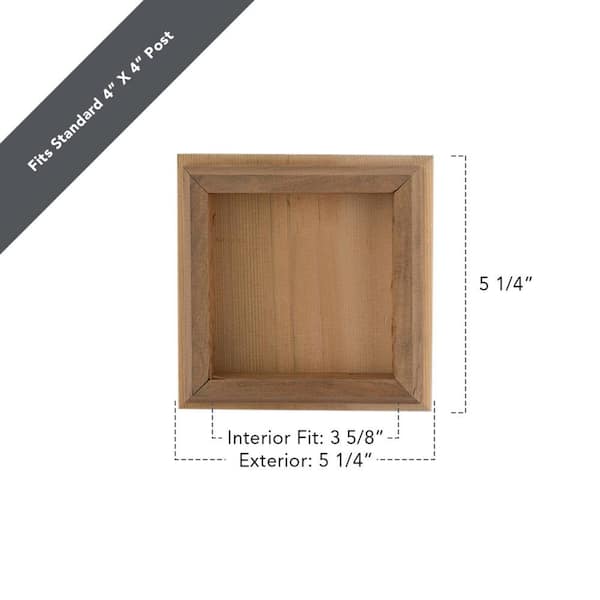 Deckorators 4 in. x 4 in. Hatteras Pyramid Cedar Wood Post Cap