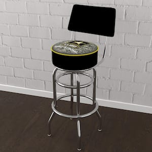 United States Army Digital Camo 31 in. Yellow Low Back Metal Bar Stool with Vinyl Seat