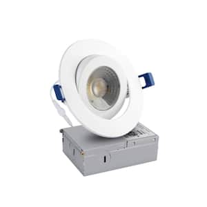4 in. 65-Watt Equivalent LED Dimmable Recessed Gimbal Downlight with Junction Box, 700 Lumens, 2700K-5000K Selectable