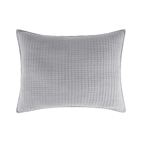 LEVTEX HOME Caden Grey Mist Cotton Gauze 36 in. x 20 in. King Sham