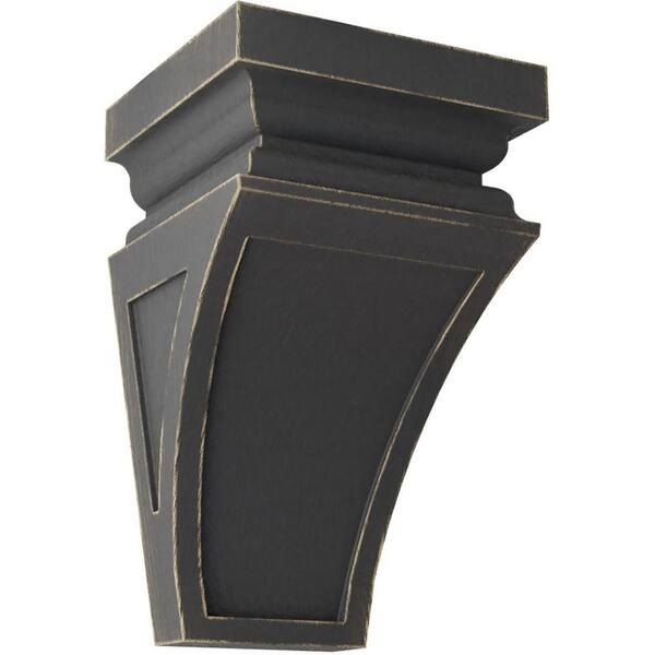 Ekena Millwork 5 in. x 10 in. x 5-3/4 in. Black Medium Nevio Wood Vintage Decor Corbel