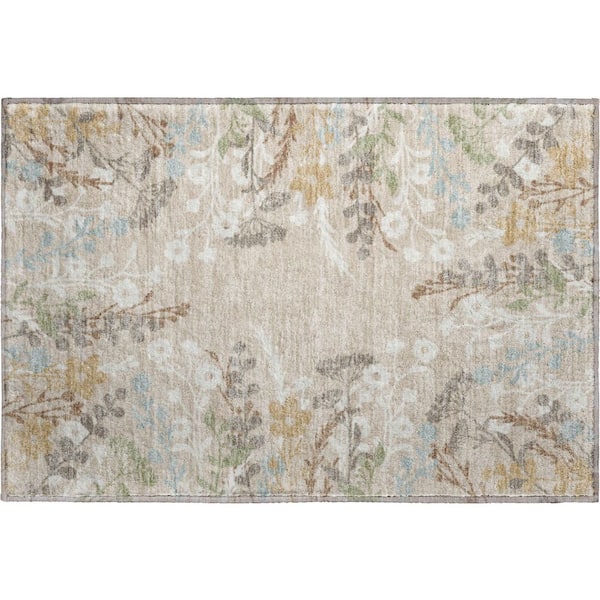 Mayfield Premium Machine Washable Abstract AMF2334 Beige 3 ft. x 4 ft. Area Rug