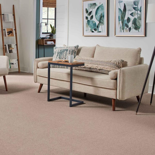 Game Face  - Natural - Beige 31 oz. Triexta Texture Installed Carpet