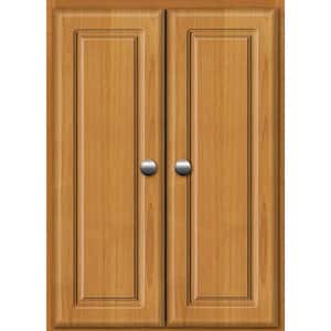 Ultraline 18 in. W x 5.5 in. D x 25 in. H Simplicity Wall Cabinet/Toilet Topper/Over the John in Natural Alder