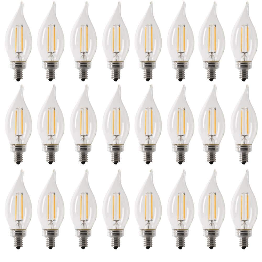 60-Watt Equivalent BA10 E12 Candelabra Dimmable Filament CEC Clear Chandelier LED Light Bulb, Soft White 2700K (24-Pack) price history on PriceWatchPro