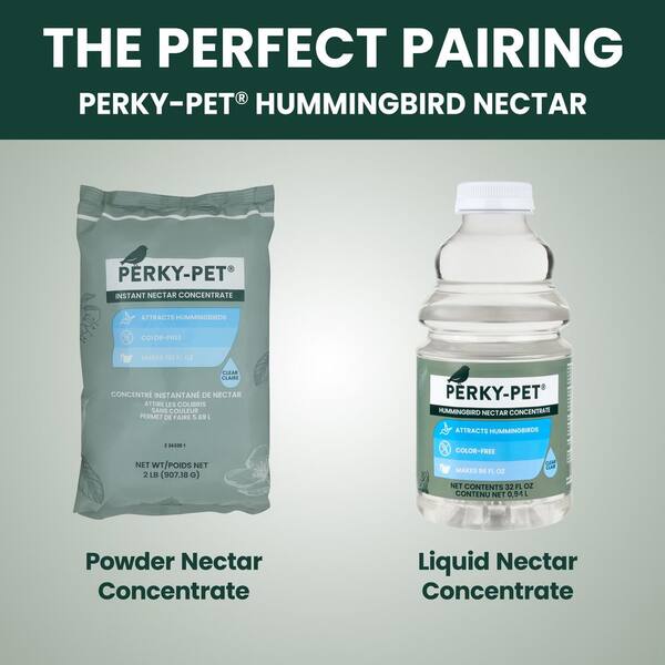 Perky-Pet 8oz Hummingbird Feeder With 2lb Nectar - Complete Feeding Kit With Bee Guards & Ant Moat