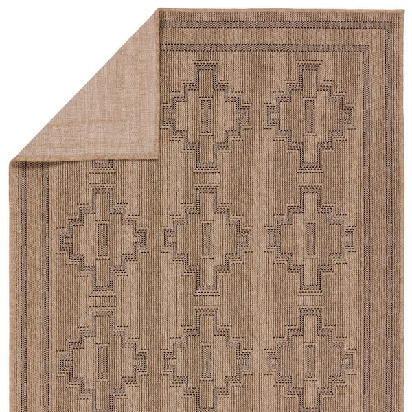 Vibe Adrar Brown/Black 3 ft. x 8 ft. Runner Tribal Polypropylene Indoor/Outdoor Area Rug