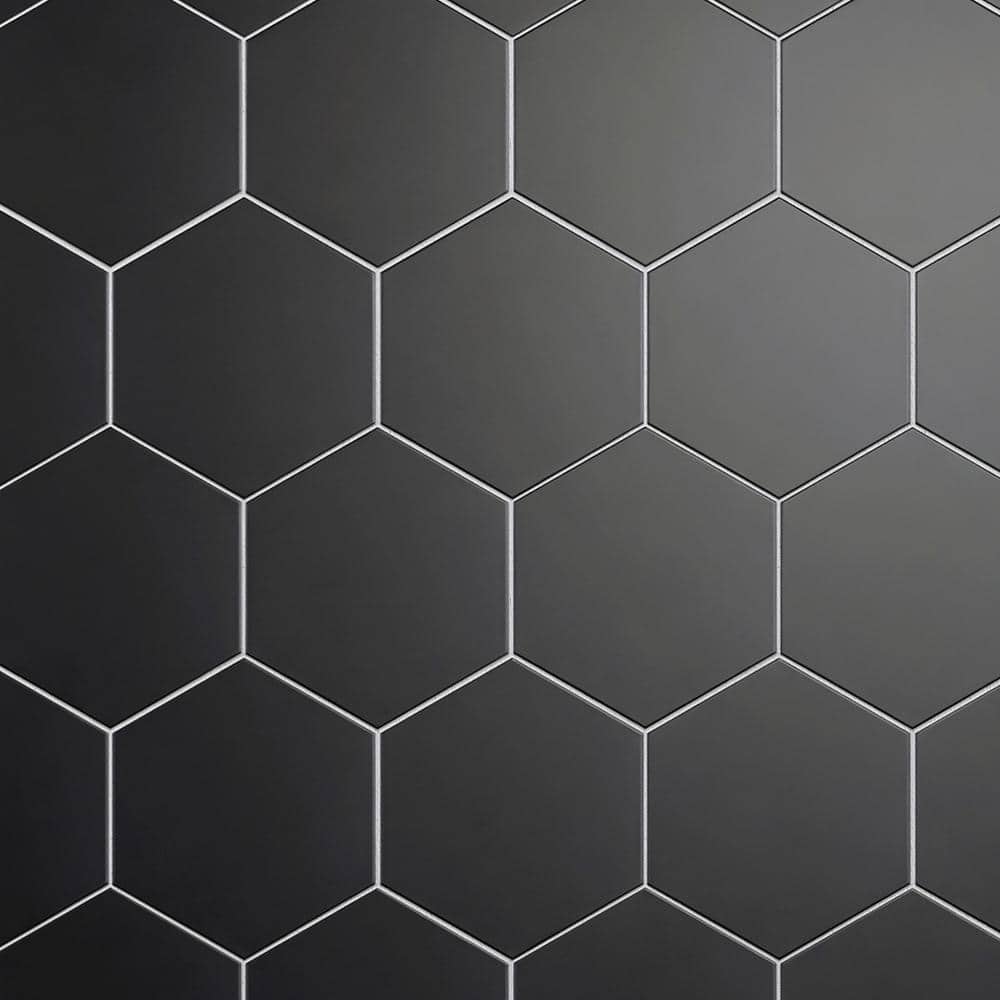 Kenzo Black Hexagon 7.7 in. x 8.9 in. Matte Porcelain Tile Sample price history on PriceWatchPro