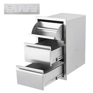 15 in. W x 20 in. D x 26 in. H Stainless Steel 2 Drawer Access Drawer Unit with Paper Towel Holder