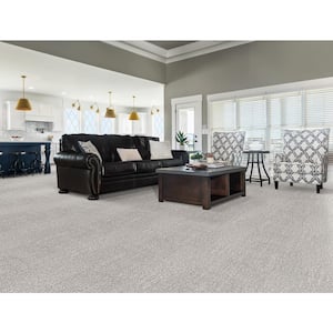 Fluffy Expectations - Stone - Gray 56.2 oz. Nylon Texture Installed Carpet
