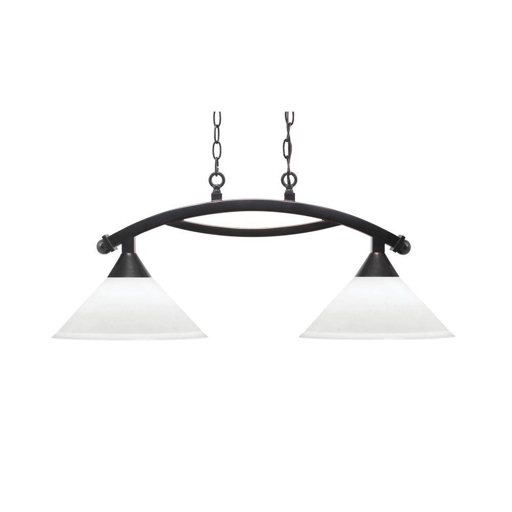 Bridgewater 2 Light Black Copper Linear Chandelier, Any room with 12 in. Wh