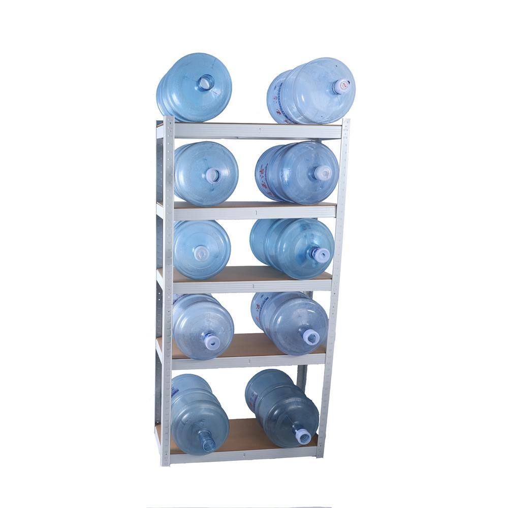 White 5-Shelf Adjustable Metal Pantry Organizer Rack