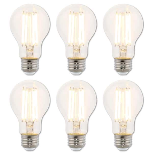 100-Watt Equivalent A19 Dimmable Clear E26 Edison Filament LED Light Bulb 3000K (6-Pack)