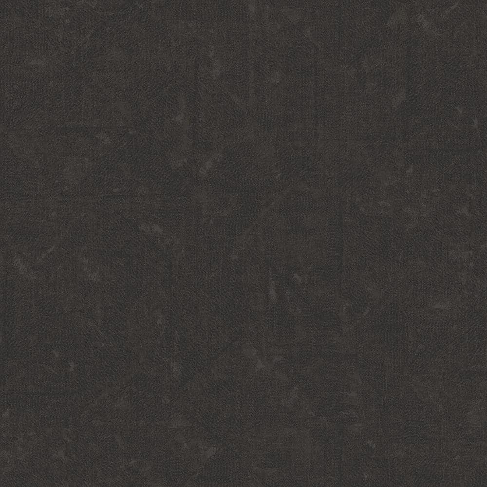Absolutely Chic Metallic Black Distressed Geometric Motif Vinyl Non-Woven N