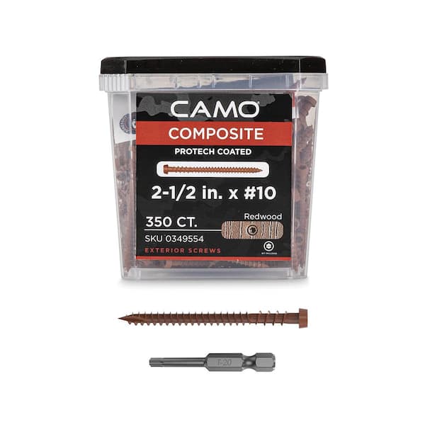 CAMO #10 2-1/2 in. Redwood Star Drive Trim-Head Composite Deck Screw (350-Count)