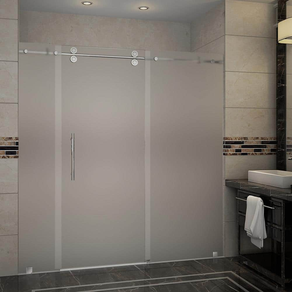 Aston SDR978F-72-10 Langham 72 Wide x 75High Frameless Sliding Shower Door Wit Stainless Steel