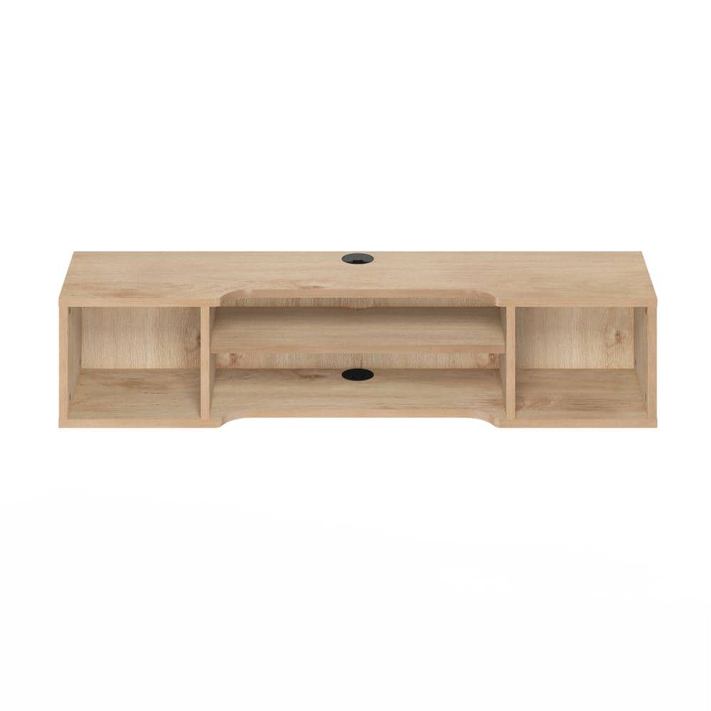 Marcy Oak Modern Wall Mounted Floating Media Console