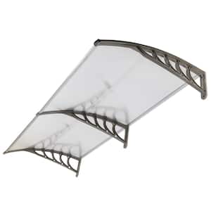 79 in. Polycarbonate Window Awning (10 in. H x 38 in. D) in Clear Canopy/Gray Bracket