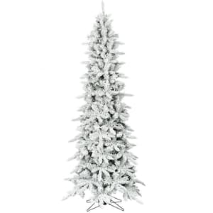 6.5 ft. Flocked Slim White Pine Artificial Christmas Tree