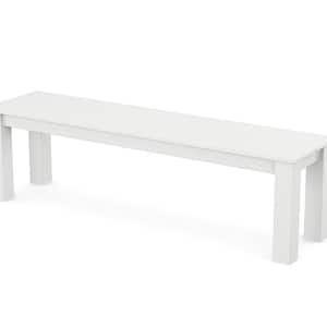 Parsons White HDPE Plastic Outdoor 60 in. Bench