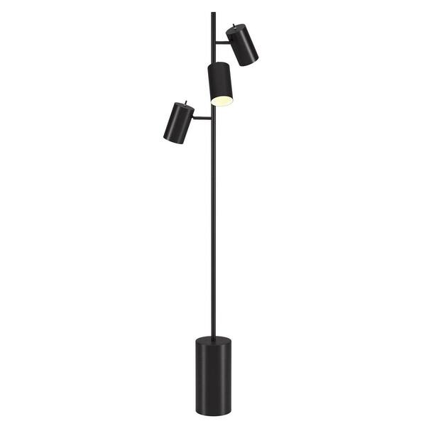 Dorset 65 in. 3-Light Blackened Bronze Floor Lamp with Metal Shades