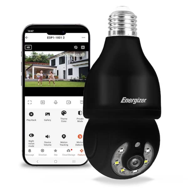 Energizer 1080P E26 120Volt Socket Light Bulb WiFi Security Wireless
