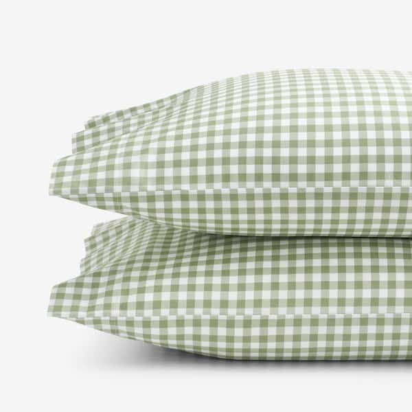 The Company Store Gingham Moss Organic Cotton Percale Standard
