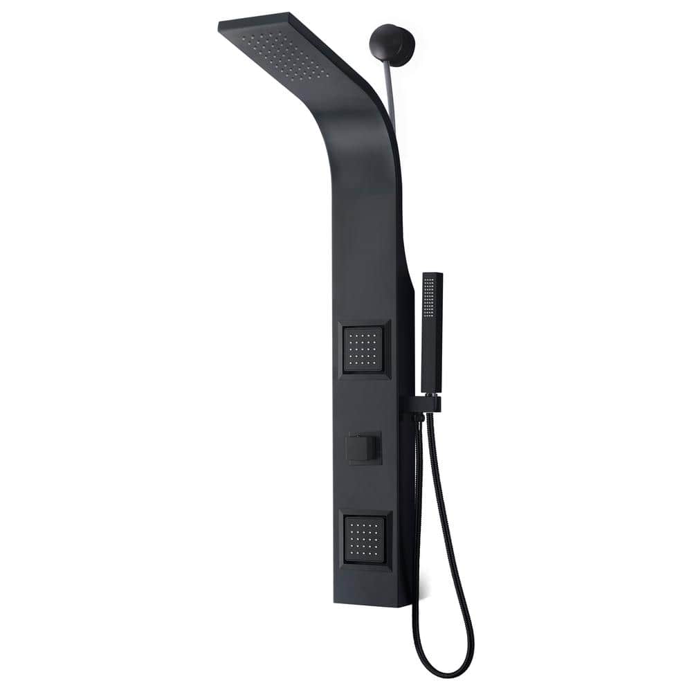 Aura Retro-Fit Series 39 in. 2-Jetted Shower Tower with Heavy Rain Shower a