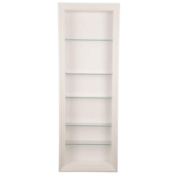 Nantucket 3.5 in. x 15.5 in. x 55.5 in. White Enamel Wood Recessed Wall Niche