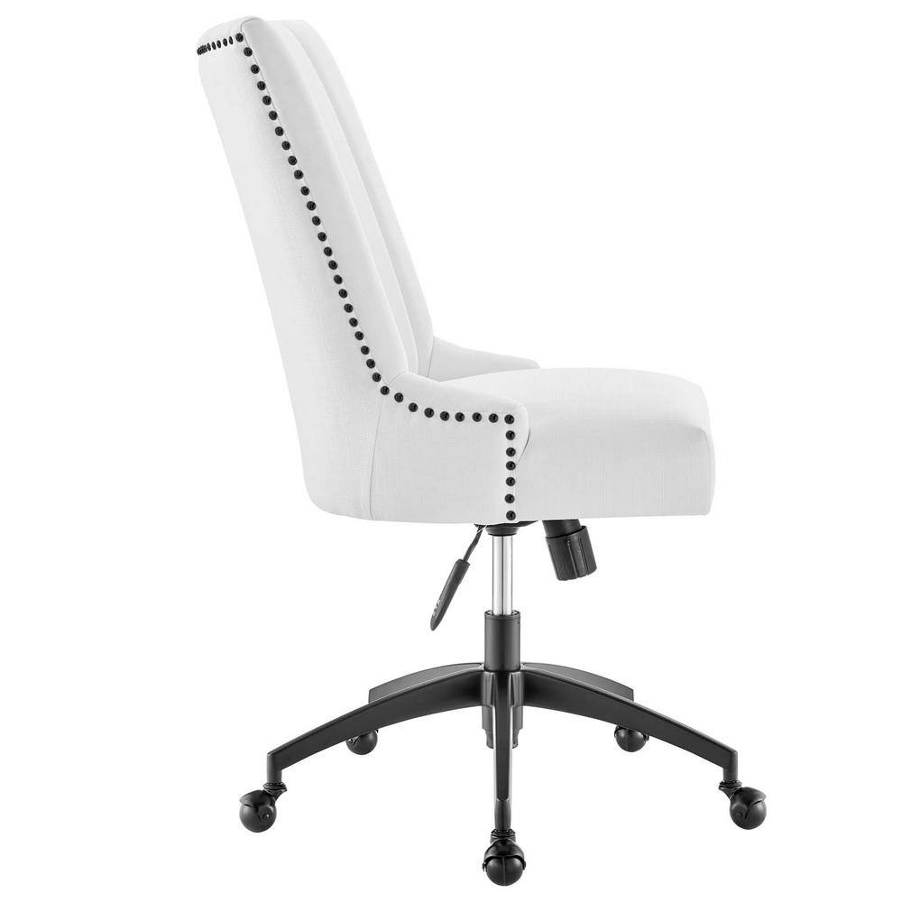 Retro Modern Swivel Fabric Office Chair in Black & White