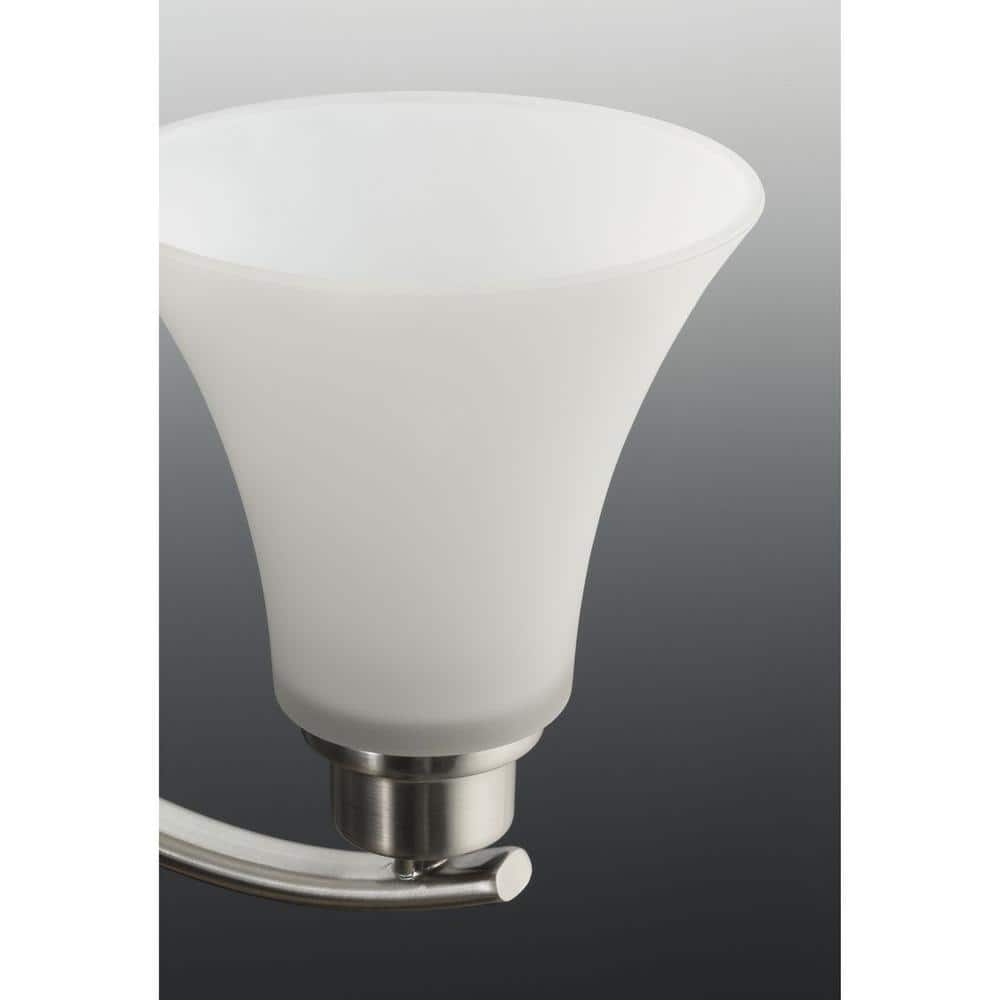 Brushed Nickel 9.5" Wall Sconce with Etched Glass Shade