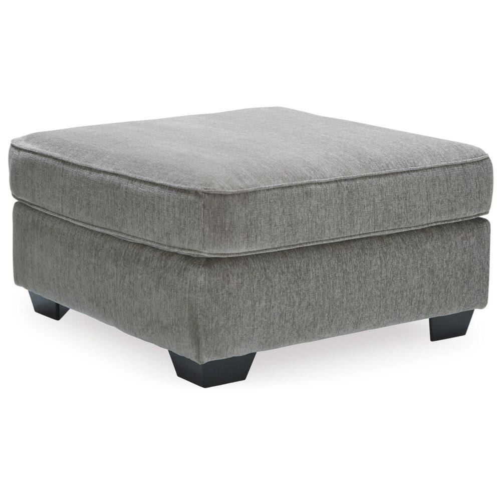 Altari Gray Polyester Square Accent Ottoman
