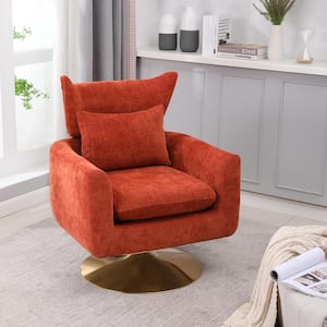 Orange Classic Mid-Century 360° Swivel Accent Chair