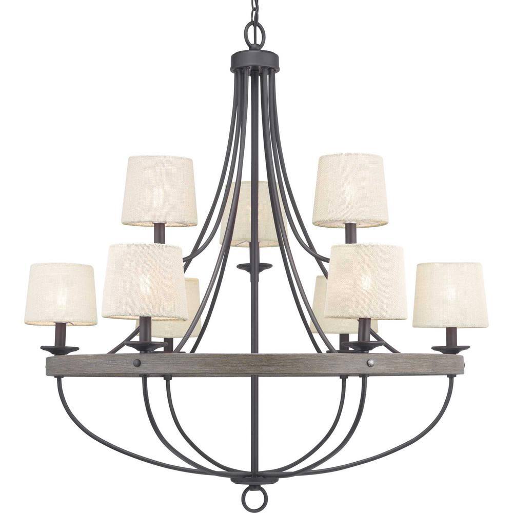Gulliver Graphite Black Two-Tier 9-Light Chandelier