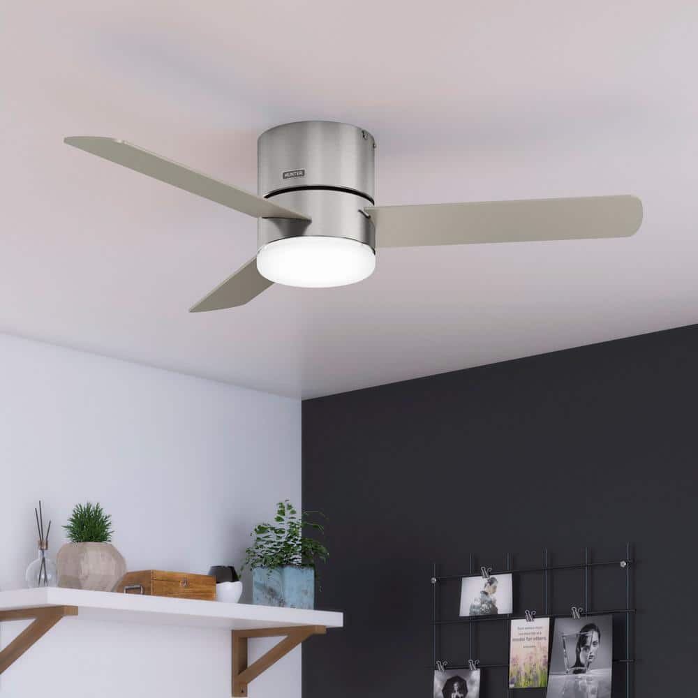 Minimus 52 in. Integrated LED Indoor Brushed Nickel Ceiling Fan with Remote and Light Kit price history on PriceWatchPro