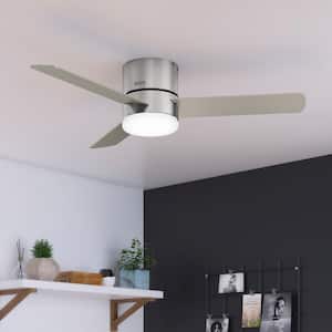 Minimus 52 in. Integrated LED Indoor Brushed Nickel Ceiling Fan with Remote and Light Kit