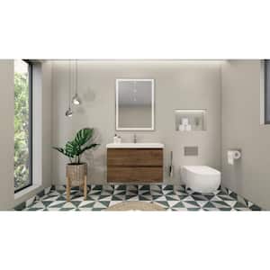 Bohemia 36 in. W Bath Vanity in Rosewood with Reinforced Acrylic Vanity Top in White with White Basin