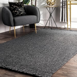 Courtney Braided Charcoal 10 ft. x 14 ft. Indoor/Outdoor Patio Area Rug