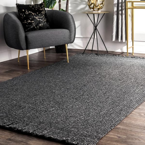 Courtney Braided Charcoal 12 ft. x 15 ft. Indoor/Outdoor Patio Area Rug