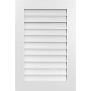 24 in. x 36 in. Rectangular White PVC Paintable Gable Louver Vent Non-Functional